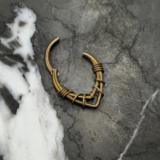 Double Teardrop Bronze Banded Clicker