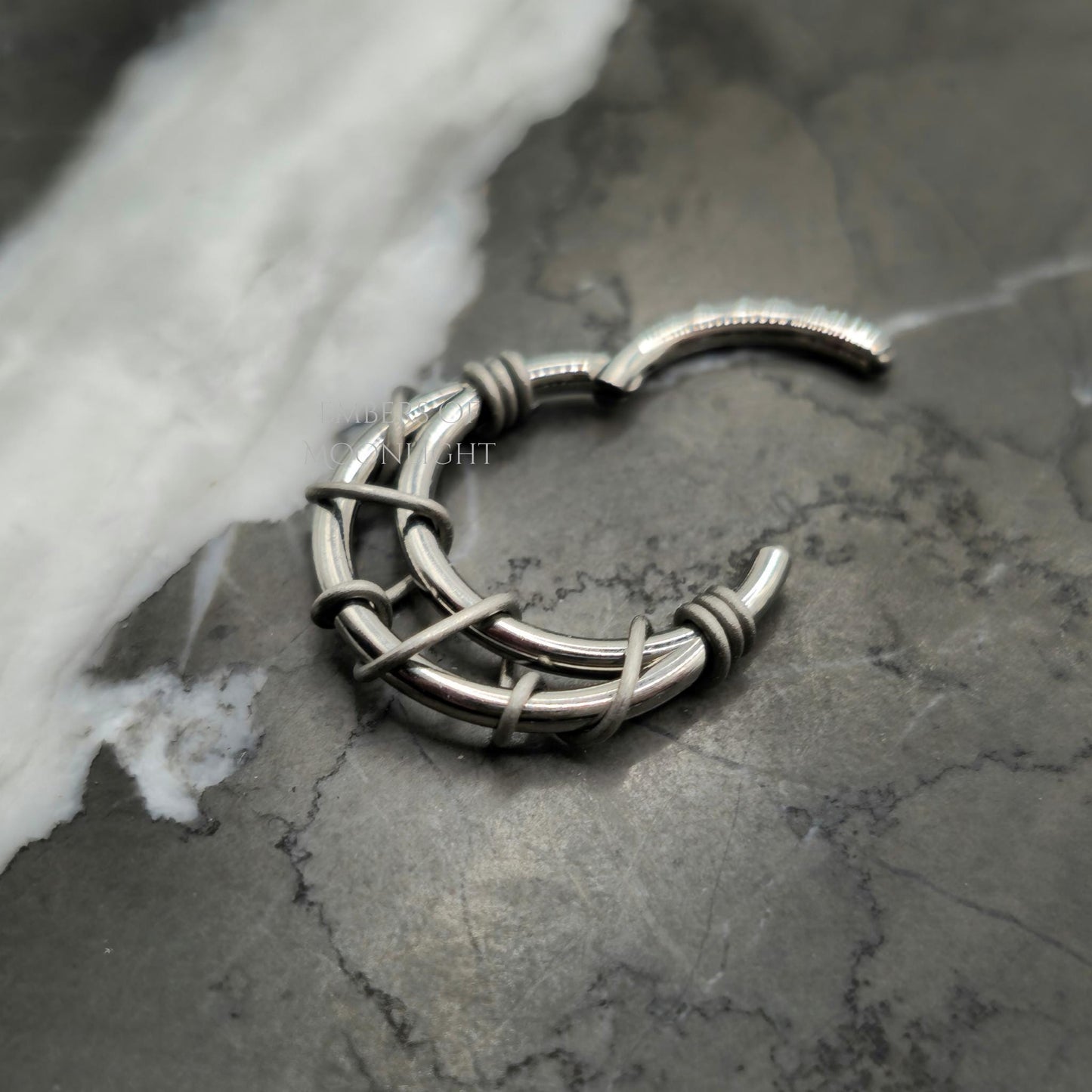 Banded Silver + Grey Hinged Clicker