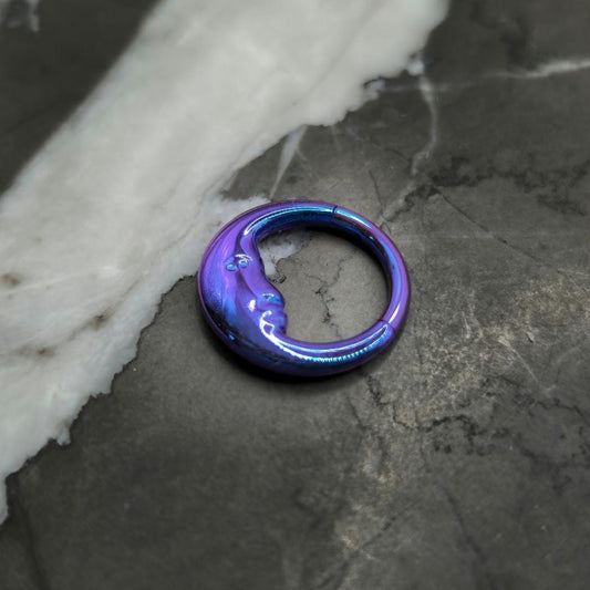 Moon Face Hinged Daith Earring Clicker