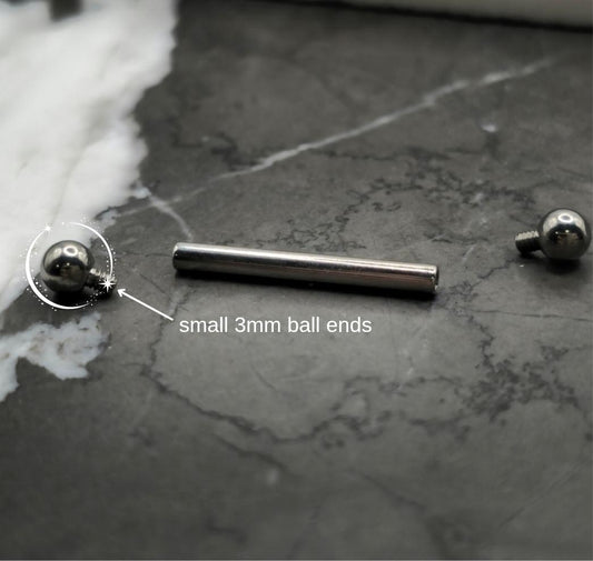 Small 3mm Ball Straight Barbell