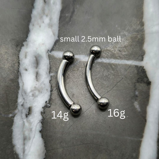 Small 2.5mm Ball Curved Barbell