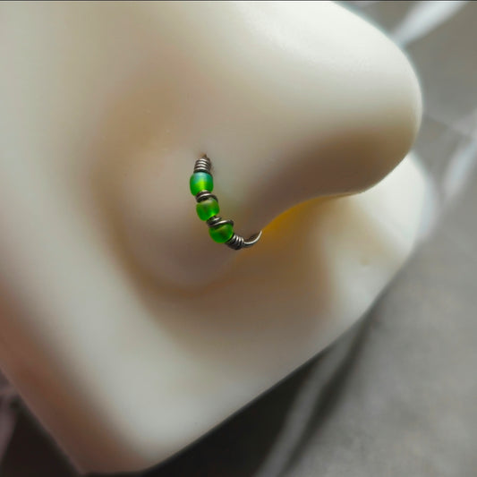 Lime Green Nose Ring or Cartilage Earring