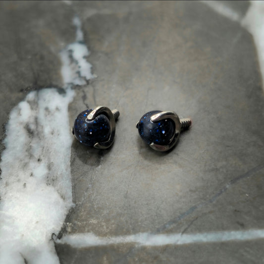 Blue Sandstone Curved Barbell