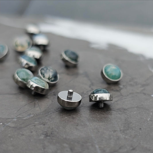 Moss Agate Stone Top (single)