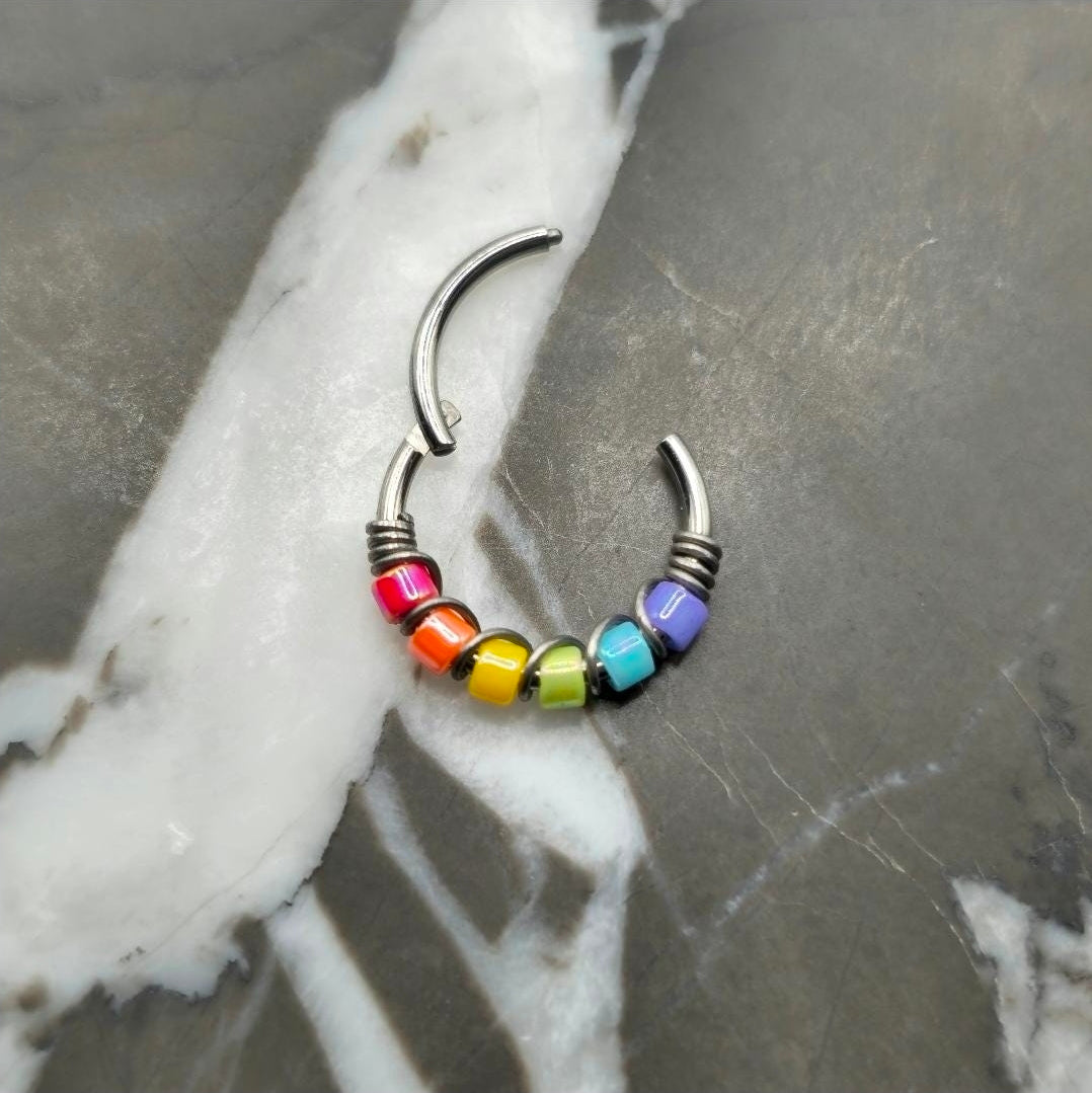 Rainbow Nose Ring or Cartilage Earring