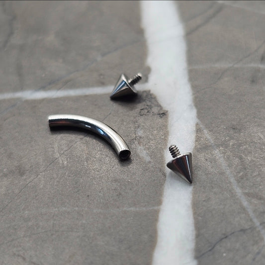 Very Small 2.5mm Spike Curved Barbell