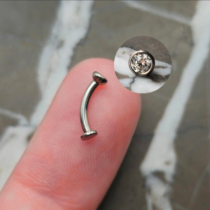 2.5mm "Floating" Gem Curved Barbell