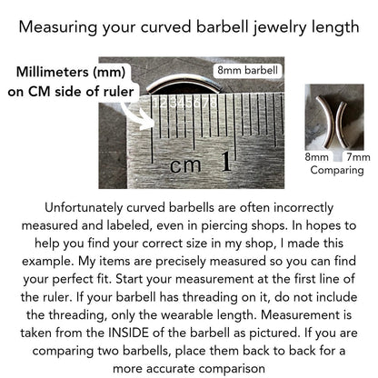 Black Agate + Spike Curved Barbell