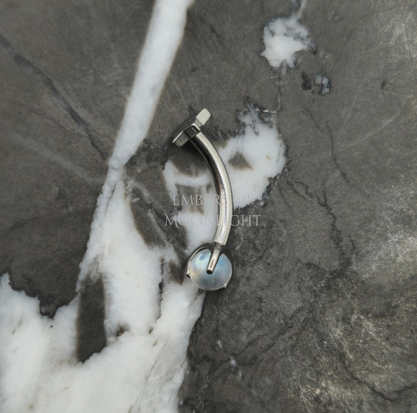 Star + Moonstone Curved Barbell