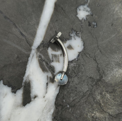 Star + Moonstone Curved Barbell