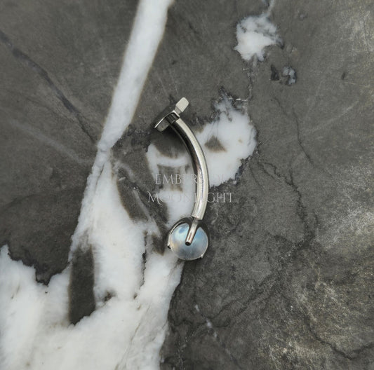 Star + Moonstone Curved Barbell