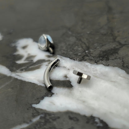 Star + Moonstone Curved Barbell