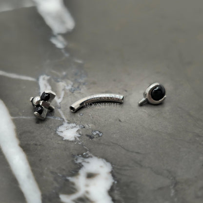 Trinity Black Agate Curved Barbell