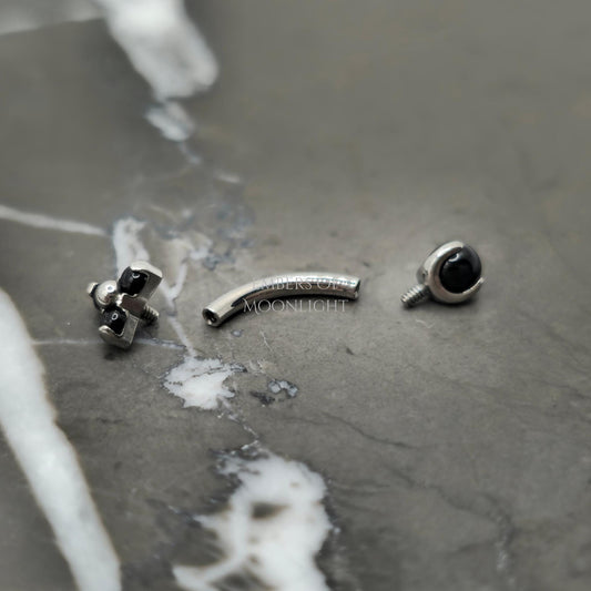 Trinity Black Agate Curved Barbell