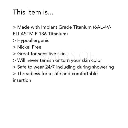 Threadless Zirconia Flat Back Labret