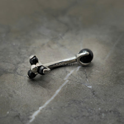 Trinity Black Agate Curved Barbell