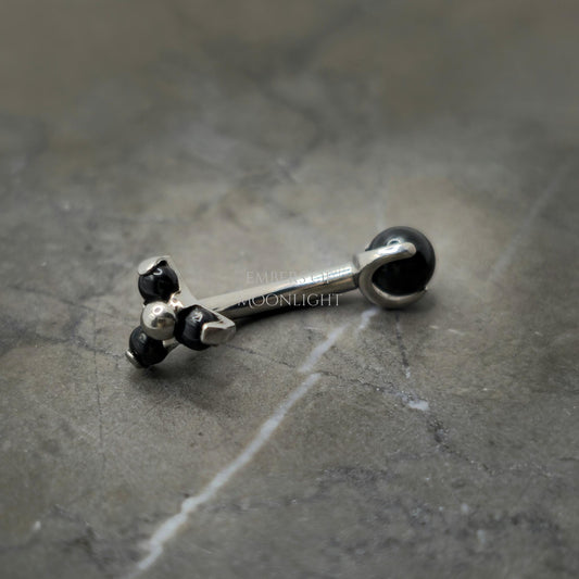 Trinity Black Agate Curved Barbell