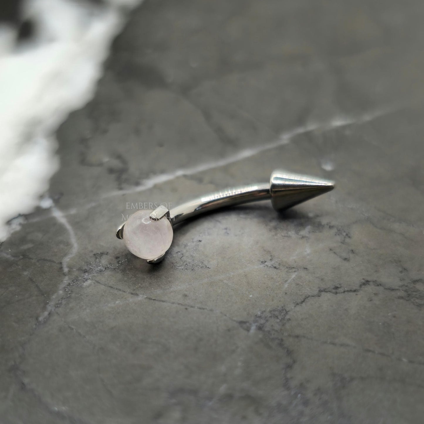 Quartz + Spike Curved Barbell