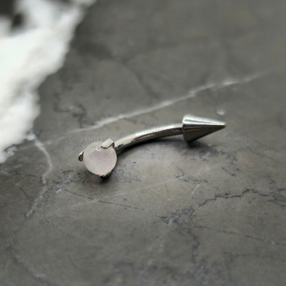 Quartz + Spike Curved Barbell