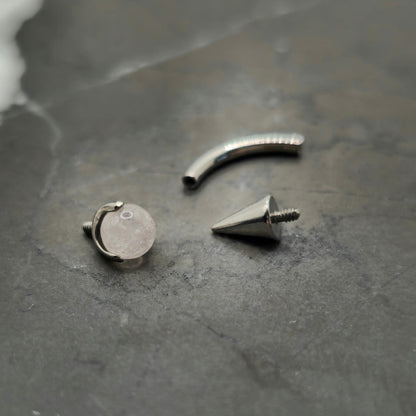 Quartz + Spike Curved Barbell