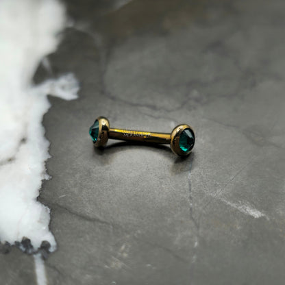 Emerald Green Stone Curved Barbell