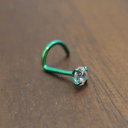 Titanium Anodized Nostril Screw with Zirconia