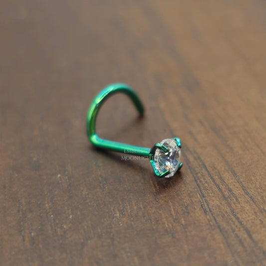 Titanium Anodized Nostril Screw with Zirconia