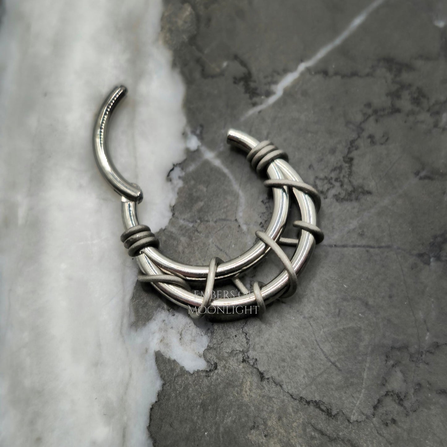 Banded Silver + Grey Hinged Clicker