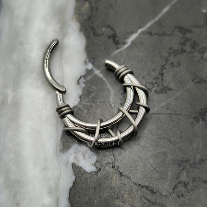 Banded Silver + Grey Hinged Clicker