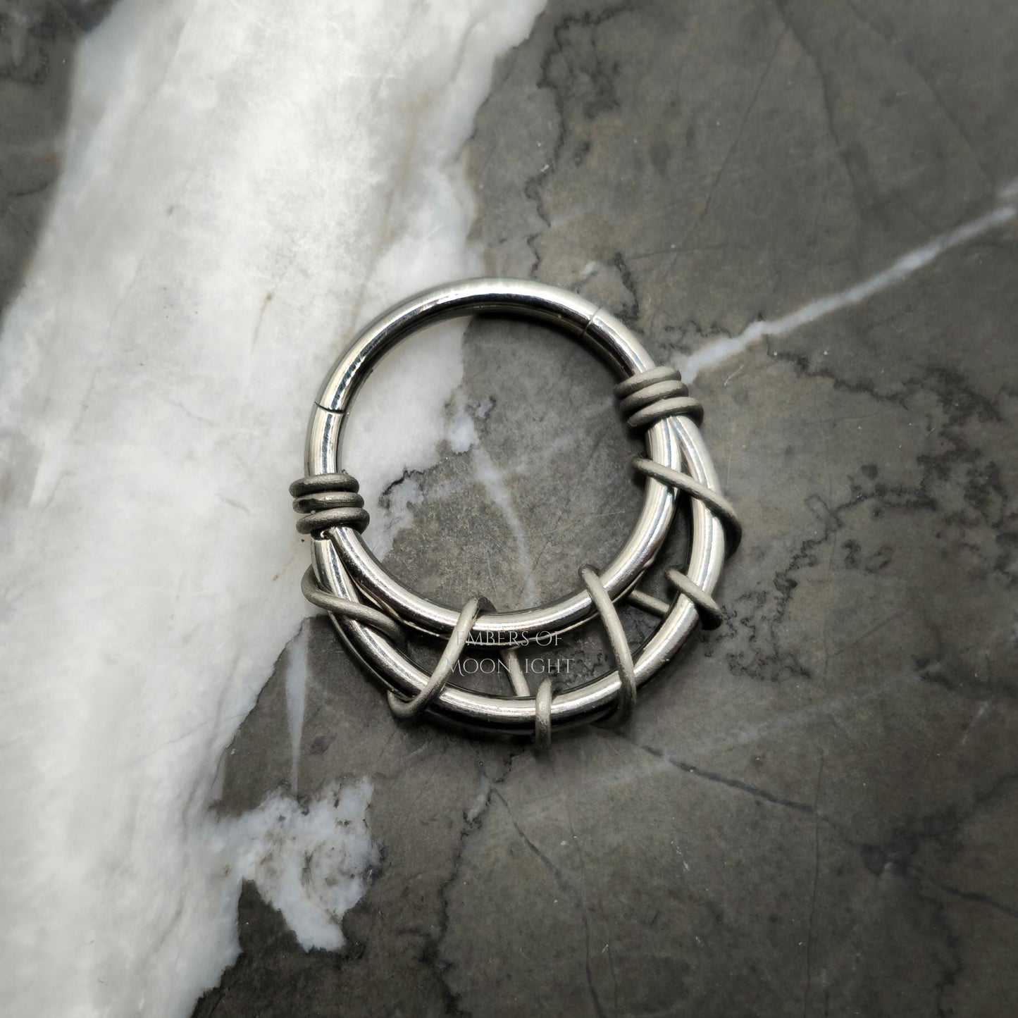 Banded Silver + Grey Hinged Clicker