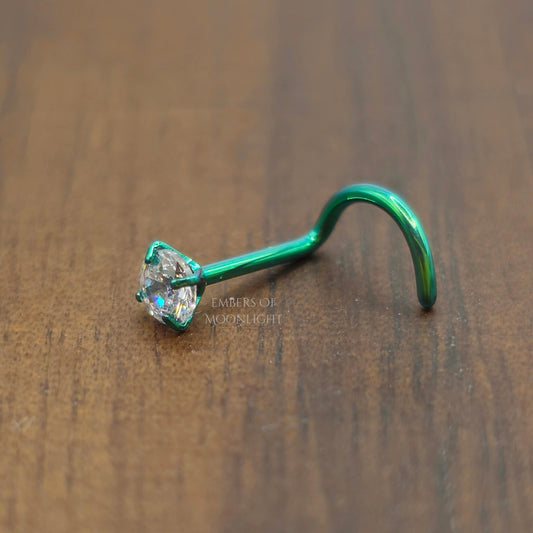 Titanium Anodized Nostril Screw with Zirconia