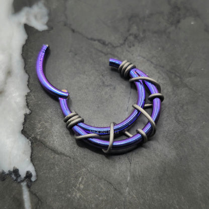 Blurple + Grey Banded Hinged Crescent Clicker