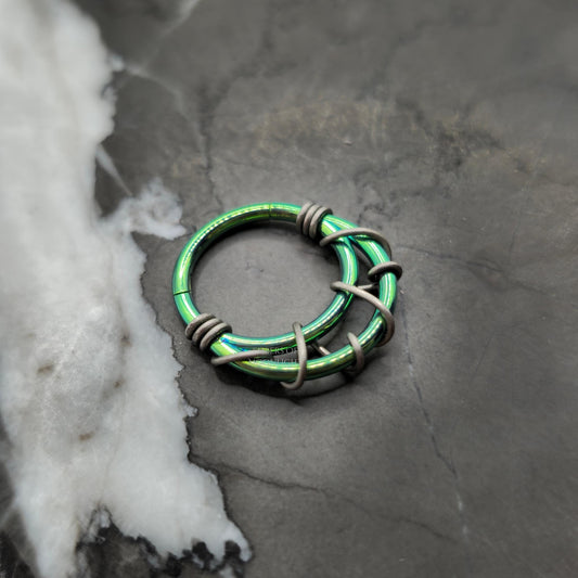 Green + Grey Titanium Hinged Clicker