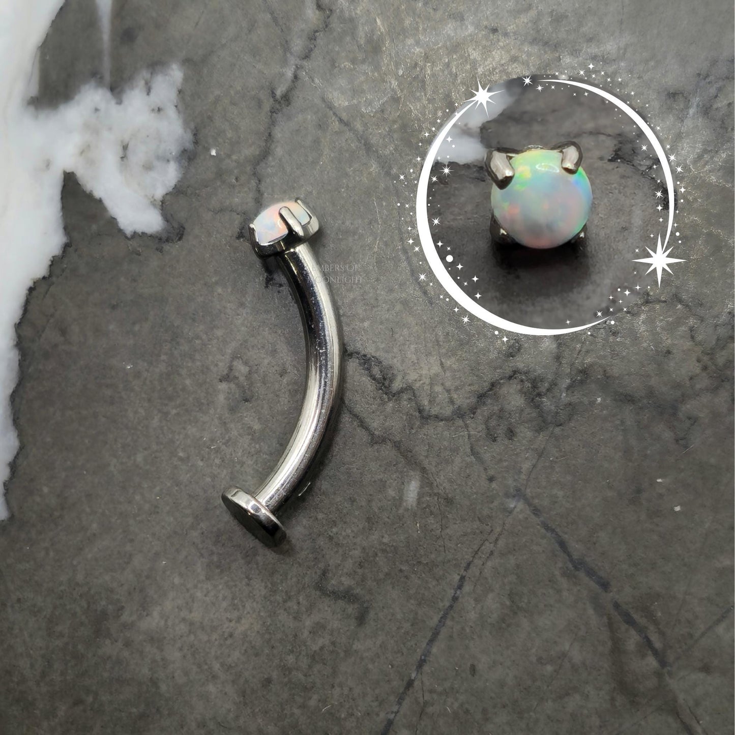 Tiny "Floating" Curved Barbell