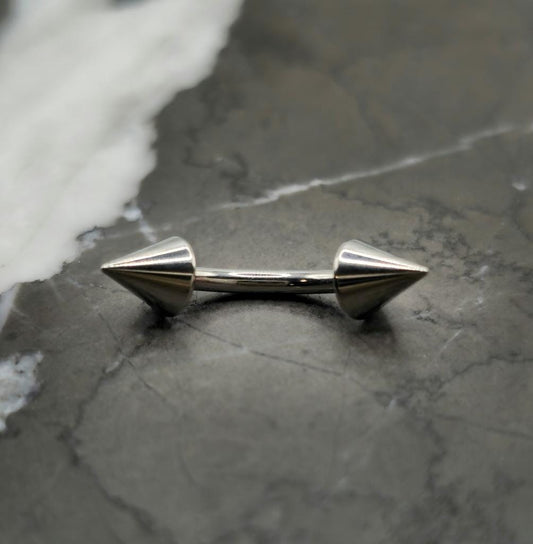 Small Spike Titanium Curved Barbell