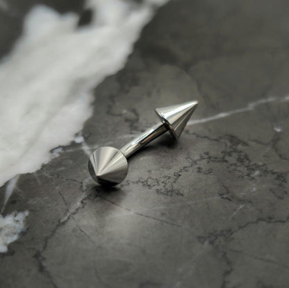 Small Spike Titanium Curved Barbell