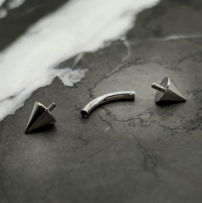 Small Spike Titanium Curved Barbell