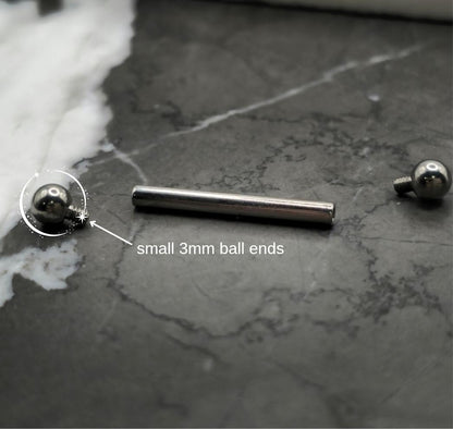 Small 3mm Ball Straight Barbell