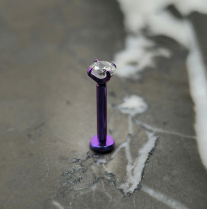 Threadless Zirconia Flat Back Labret