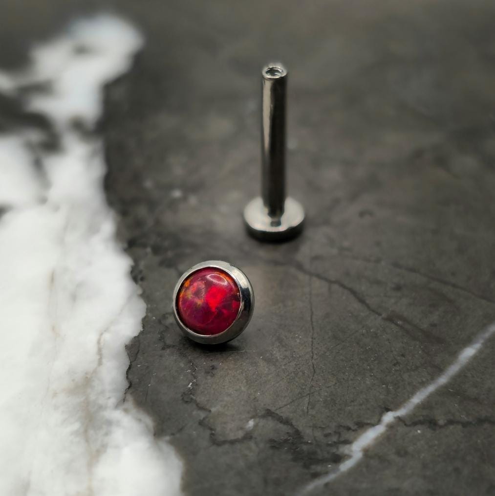 Blood Red Opal Labret