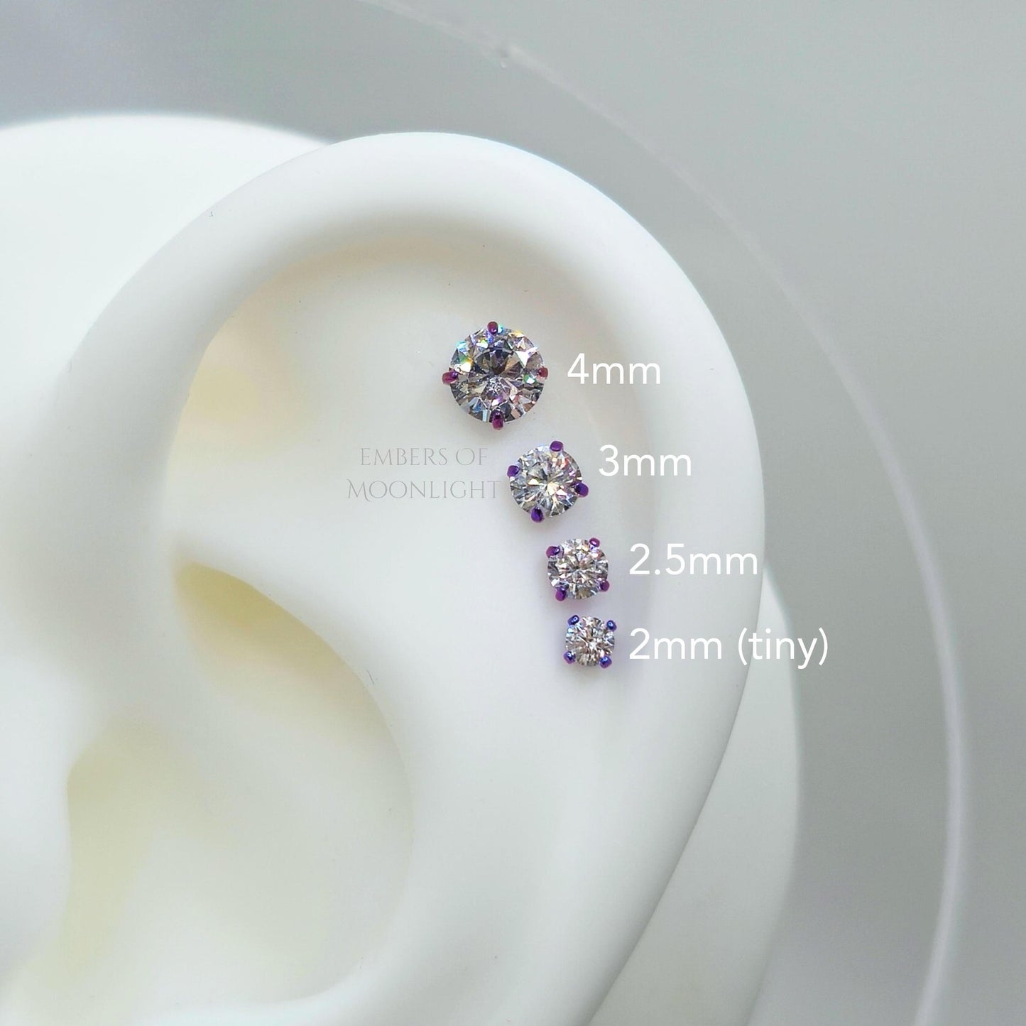 Threadless Zirconia Flat Back Labret