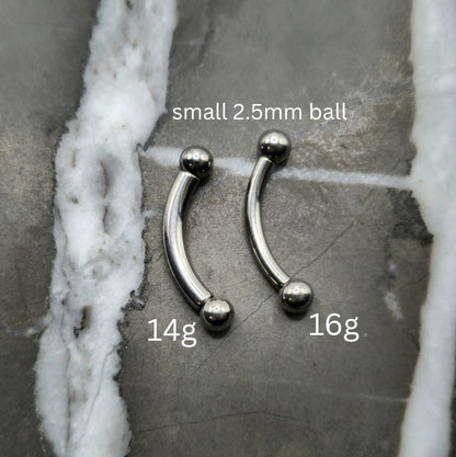 Small 2.5mm Ball Curved Barbell