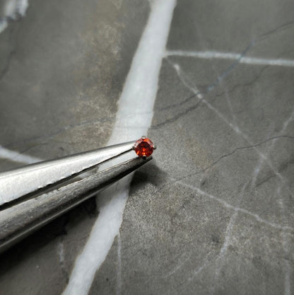 Tiny 2mm Red Zirconia Curved Barbell