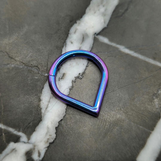 Blue-Purple Teardrop V Shape Septum Clicker