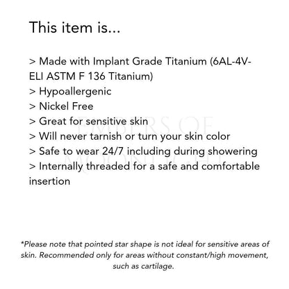 Six-Pointed North Star Labret