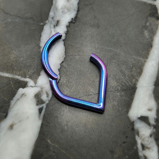 Blue-Purple Teardrop V Shape Septum Clicker