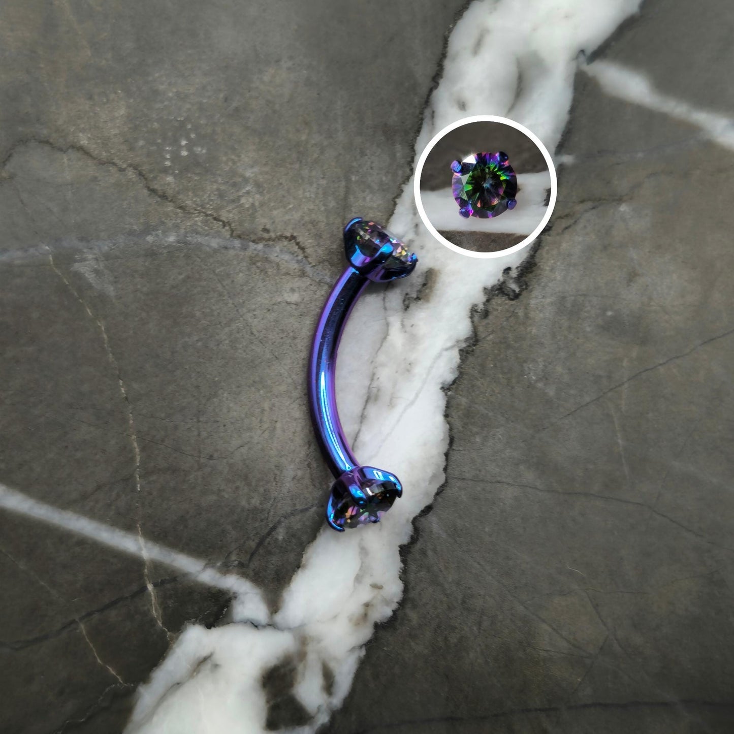 Vitrail Medium Zirconia Curved Barbell