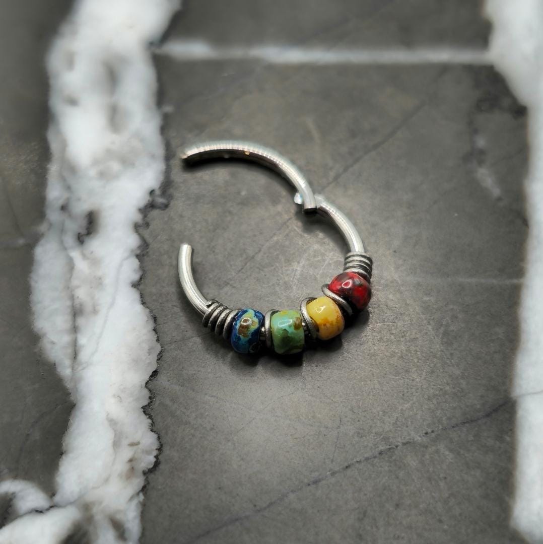 Multicolor "Picasso" Nose Ring or Cartilage Earring