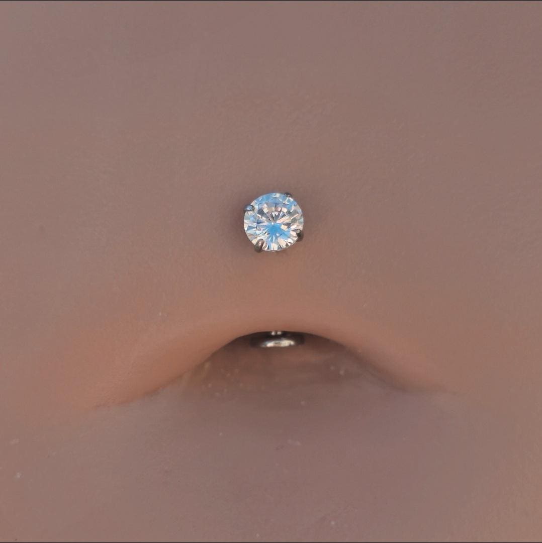 Suncatching Zirconia Floating Belly Button Navel Ring