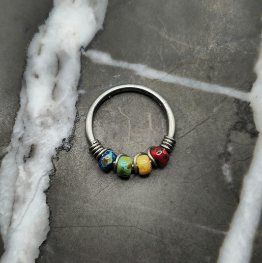 Multicolor "Picasso" Nose Ring or Cartilage Earring